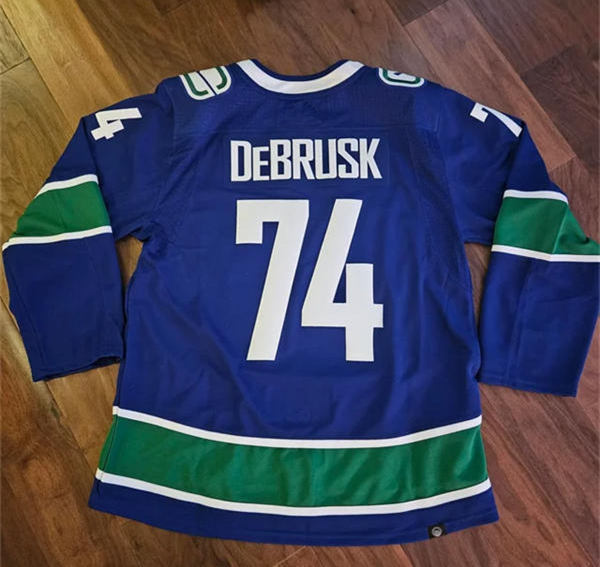 Men's Vancouver Canucks #74 Jake DeBrusk Fanatics Home Blue Player Jersey